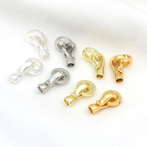 Cierre de collar con perlas chapado en oro de 18k, cierre universal, colgante para pulsera B67 - Product Image 1