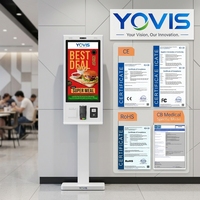 Kiosque interactif mural en aluminium antirouille pour hôtel, écran tactile POS, paiement NFC/QR, 21,5 pouces, thermique
