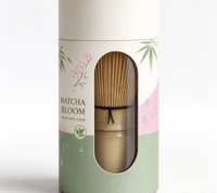 Tube d'emballage cylindrique en papier imprimé sur mesure, écologique et de qualité alimentaire, pour l'emballage de fouets à matcha et de coffrets de thé - Vente en gros