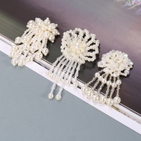 Patchs en plastique perlés 3D fleur perle faits à la main bricolage Applique à coudre pour boucles d'oreilles broches vêtements cheveux chaussures chapeaux
