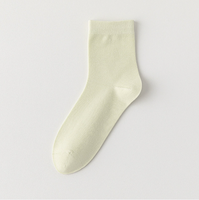 Chaussettes mi-mollet en coton, style fin, blanches, sans coutures, absorbantes, antibactériennes, désodorisantes, en coton peigné fin, respirantes