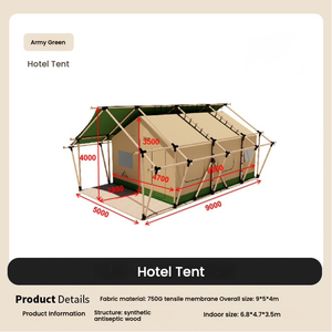 Lujo 4 estaciones impermeable tela Oxford velero en forma de glamping tienda de campaña estructura de acero al aire libre Camping casa prefabricada - Product Image 6