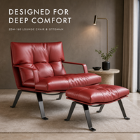 Repose-pieds décoratif rembourré en cuir pleine fleur et tissu, options OEM/ODM direct usine pour appartement, réception et usage domestique