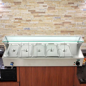 Scaldavivande commerciale gas bagnomaria buffet bagnomaria in acciaio inox 5 pan scaldavivande per <span class=keywords><strong>hotel</strong></span> - Product Image 5