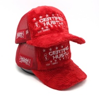Gorra de camionero de terciopelo borroso con logotipo bordado personalizado gorras de malla sombrero de camionero deportivo