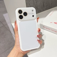 Coque de téléphone en silicone souple couleur bonbon tendance avec grande fenêtre pour appareil photo, cadre de protection surélevé pour appareil photo, antichoc pour iPhone 18 Pro Max