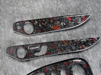 Kit complet d'habillage intérieur en fibre de carbone forgée rouge pour Mercedes-Benz Classe C W205 C200 C260 C300 – Accessoires pour console centrale et garnitures de portes