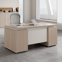 Meubles de bureau, bureau de direction moderne, table de travail informatique en bois grainé avec tiroir coulissant silencieux et armoire de rangement pour ordinateur