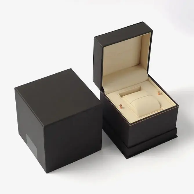 Hoge Kwaliteit Pu Lederen Horloge Box Luxe Elegante Vierkante Enkele Horloge Case Pakket Geschenkdoos Met Één Slot