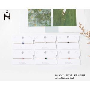 Bracciale in oro con zirconi, pulsera in acciaio inossidabile, gioiello da donna, accessorio di moda - Product Image 3