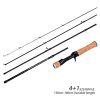 Canne à pêche ultra-légère en carbone de 1,8 m à 4 brins pour la pêche au bar en eau douce, spinning et casting, idéale pour la rivière - Vente en gros