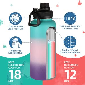 Grupo único 32oz Botella de agua deportiva térmica de acero inoxidable de doble pared Frasco de hidratación aislado al vacío para termos - Product Image 3