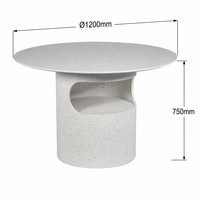 Table à manger ronde extensible de 1200 mm, finition mélamine blanche, table en bois d'ingénierie moderne pour projet d'appartement, OEM
