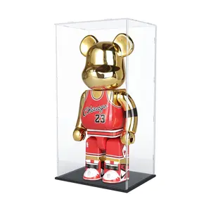 Custom Large Size Dustproof Self-Assembly Tall Showcase Acrylic Bear Brick Display Box For Figurine