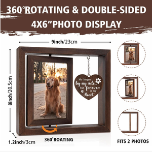 בעל צווארון שחור בעל מסגרת פאר תמונה ערכת דיו כלב קשת עץ הקשת שיער עטופה מתנה לחיות מחמד מסגרת מראה מותאם אישית - Product Image 2