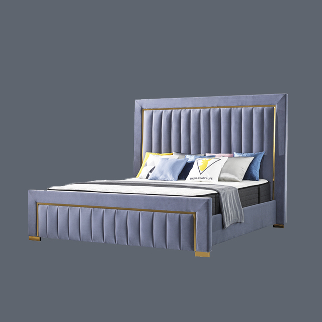 Luxury Nordic Modern Bedroom Furniture king Size Metal Bed Frame Supplier