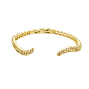 Brazalete Ajustable de Plata de Ley 925 Gemnel con Baño de Oro Vermeil y Circonitas Cúbicas con Incrustaciones Hechas a Mano - Product Image 4