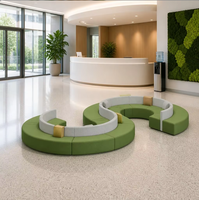 Canapé sectionnel en tissu moderne en forme de S incurvé pour hôtel, bureau, salle d'attente
