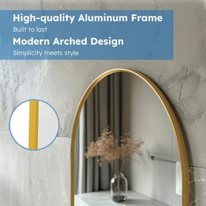 Arched Italian Style Art Deco Full Length <b>Wall</b> <b>Mirror</b> 4mm/5mm/6mm Glass LED Lights <b>Silver</b> Frame Eco-Friendly Floor Standing - Product Image 4