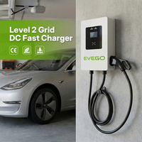 EVEGO Nueva Estación de Carga para Vehículos Eléctricos con Tarjeta RFID, CCS1/CCS2, Monofásica, 240V, Nivel 2, IP55, Montaje en Pared, Carga Rápida Inteligente, 80A, 28kW