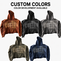 Sweat à capuche personnalisé surdimensionné effet vieilli avec broderie en polycoton