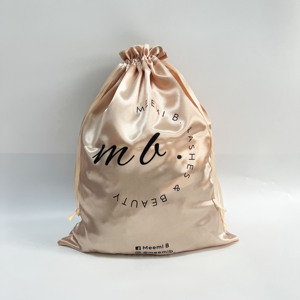 Bolsas de Satén Verde Oscuro con Cordón, Bolsas de Almacenamiento de Cabello de Seda de Lujo con Logotipo Impreso en Oro Personalizado, Bolsas de Regalo para Empaque - Product Image 2