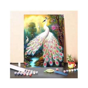Peinture par numéros personnalisée avec photo imprimée numériquement, faite à la main par XIXI, sur toile acrylique colorée - Product Image 1