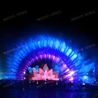 Fontaine de projection laser sur écran d'eau en gros avec divers motifs de projection pour les travaux de rénovation des lacs et des places urbaines