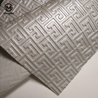 Housse de canapé en cuir synthétique gaufré durable motif labyrinthe élastique PVC doux brossé pour siège de voiture de meubles de décoration intérieure