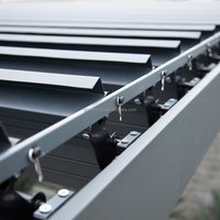 Auvent et belvédère enduits par poudre en aluminium gris simple modernes de faible puissance de pergola
