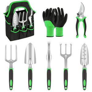 Ensemble d'outils de jardin portatifs en aluminium léger de haute qualité Lanceforce, avec étui souple, sac à outils, poignées ergonomiques antidérapantes en caoutchouc - Product Image 1