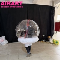 Costume de boule de neige transparente gonflable lumineuse à LED, mascotte sphère transparente gonflable pour Noël