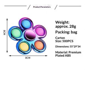 Jouet Fidget Spinner Bulle Coloré Exclusif en PP et Silicone, Puzzle de Décompression, Modèle Pioneer RZ303, Jouets Promotionnels avec Logo - Product Image 3