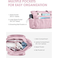 Sac fourre-tout matelassé léger et portable, imperméable et antivol, avec fermeture éclair, couleur unie, pour ordinateur portable 15,6 pouces, idéal pour les voyages