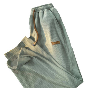<span class=keywords><strong>Pantaloni</strong></span> Sportivi Casual Vintage a Gamba Larga in <span class=keywords><strong>Viscosa</strong></span> Lavorata a Maglia con Coulisse, Vestibilità Regolare, da Uomo e <span class=keywords><strong>Donna</strong></span>, Sottili Estivi, Moda 142 - Product Image 5