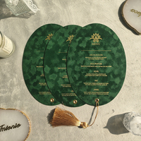 Vintage Dark Green Velvet Box Personalized Photo Wedding Invitation Box Save the Date QR Code Caja De Terciopelo Invitación Boda