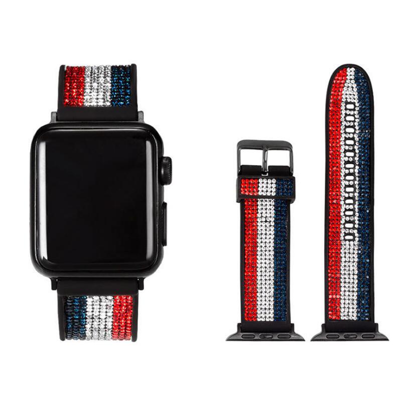 Роскошный Бриллиантовый сменный ремешок с регулируемой пряжкой для Iwatch Series 4 / Series 3 Zircone, ювелирный ремешок для apple watch