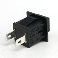 Interrupteur à bascule 2 broches Micro KCD11 2P ON-OFF noir pour commande industrielle, plage de température -25°C, livraison rapide ℃ ~+85 ℃   Indice de protection IP40 Non