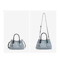 RZCK tas Tote kotak-kotak wanita, tas selempang tekstur Niche anyaman wanita elegan dan sederhana, tas temperamen serbaguna, kantung utama Pour Femme musim gugur