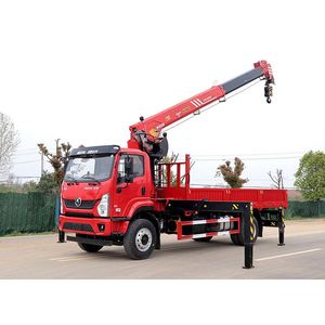 Camion de transport à plateau avec grue montée sur camion Shacman 4x2 8 tonnes avec échelle d'accès - Product Image 4