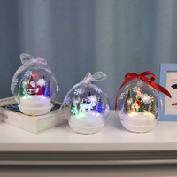 Petite boule de décoration de Noël personnalisée Ornement en verre lumineux en verre bon marché Boules de Noël Ornements