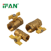 Ifan haute pression 1/2 pouces femelle fileté cuivre forgé vanne de tuyau de gaz vanne à boisseau sphérique en laiton