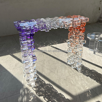 Table console en acrylique, table d'appoint en acrylique, design artistique personnalisé, mobilier d'intérieur de luxe, villa, entrée, couloir