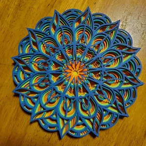 Meditation Laser geschnittenes geschnitztes Holz Mandala Roundel Kristall gitter Dekor Heilige Geometrie Dekorative Holzhandwerk Holz Anhänger