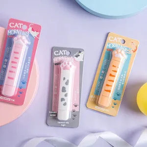 女の子向けのドットグルーと可愛い猫の足デザインのツーインワン修正テープ - Product Image 1