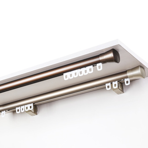 FEIYANG Nouveau style Ensemble de tringle <span class=keywords><strong>à</strong></span> rideau coulissante noire avec anneaux pour la maison et le bureau, en aluminium - Product Image 3