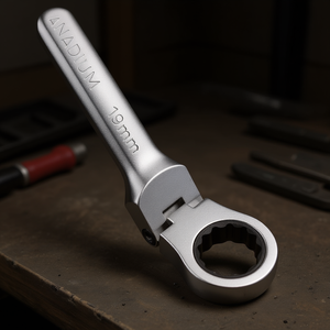 Clé combinée Fervi 19 mm avec tête à cliquet articulée - Product Image 3