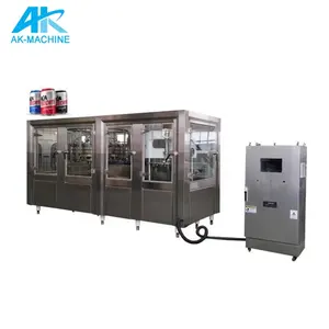 AK Automatic Carbonated Soft Drink Beer Canning Line Aluminum Tin Can Liquid Bottling Filling Sealing Making Machine