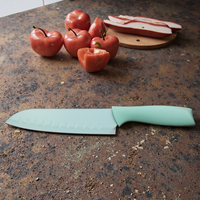 Ensemble de couteaux Santoku japonais professionnels de 7 pouces lame en céramique antiadhésive avec poignée en PP outil de cuisine en acier inoxydable