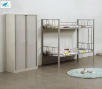 Lit de dortoir en métal de KD avec la table d'étude/bureau de casier sous le lit de grenier de meubles d'école avec le bureau
